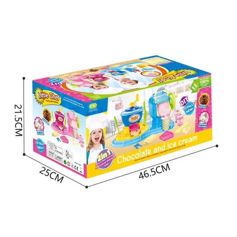 DIY 2 In 1 Chocolate And Ice Cream Machine Blue for kids in Kuwait